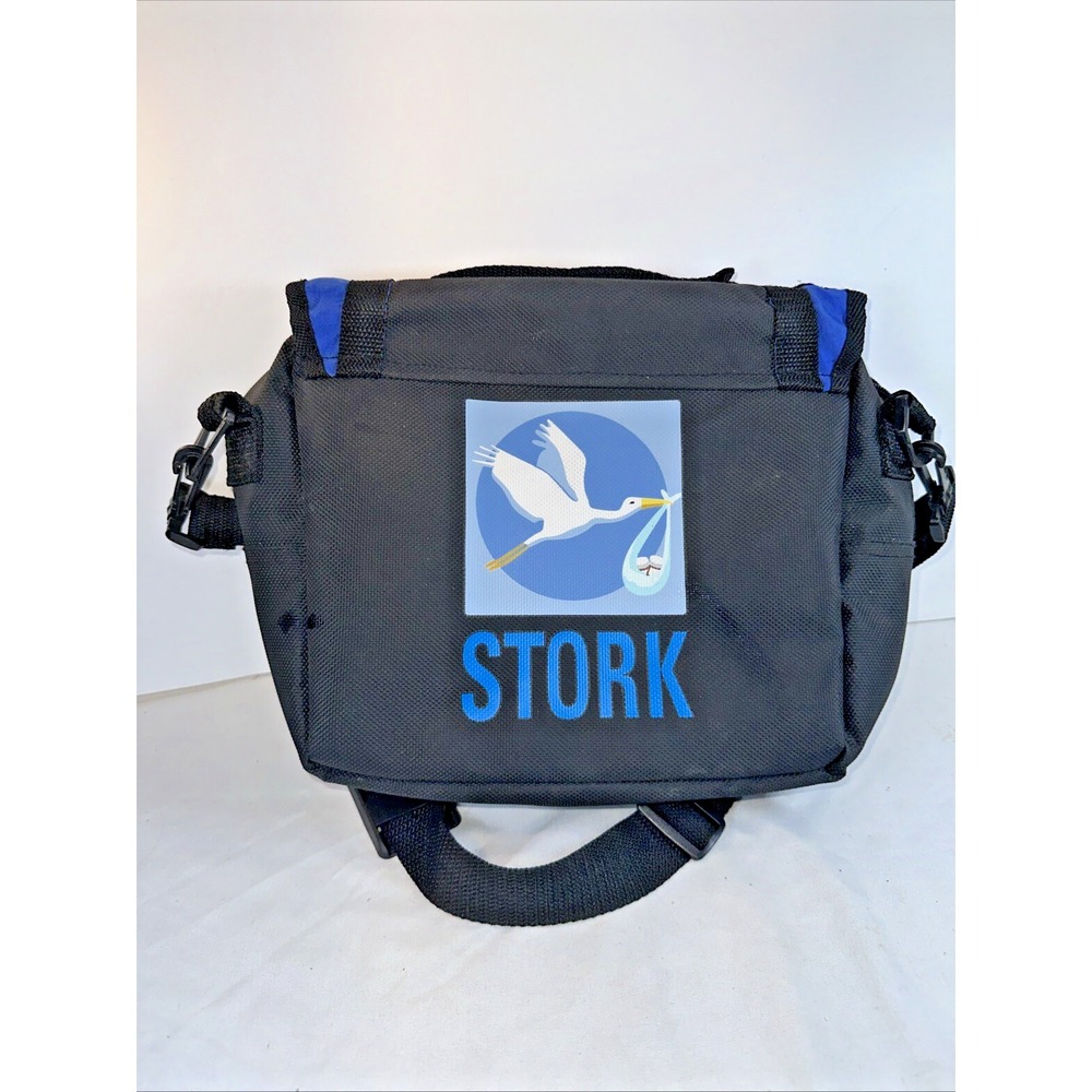 Stork Insulated Diaper Bag Black Med Tote Crossbody Great For Dads EUC